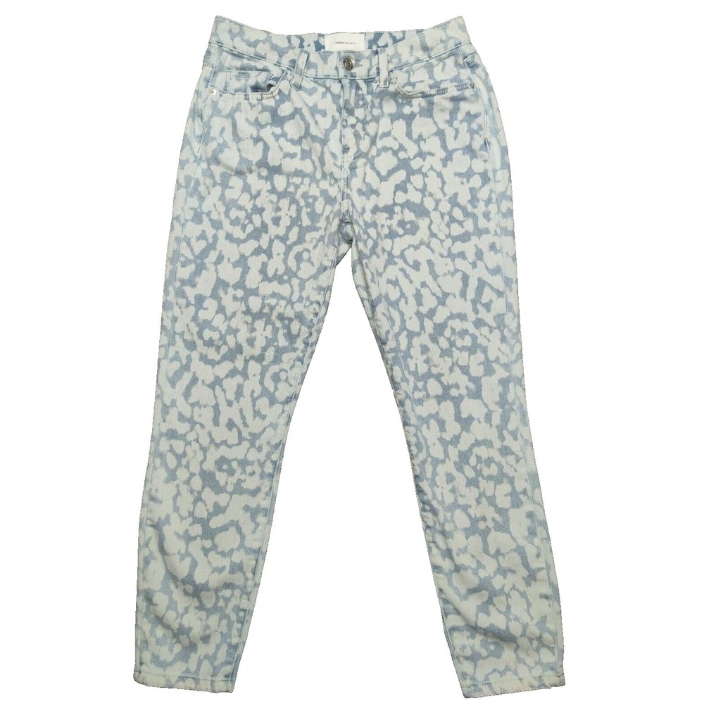 Current Elliott Women Size 27 Mid-Rise Crop Ankle Skinny Blue Bleach Wash Jeans‎